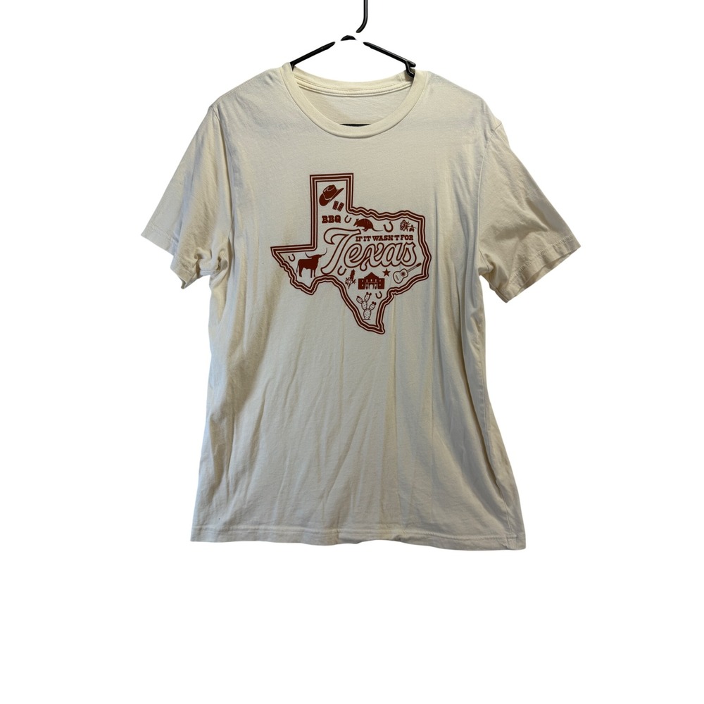 Ruby's Rubbish Womens Cream If It Wasnt For Texas Graphic T-Shirt Western Large